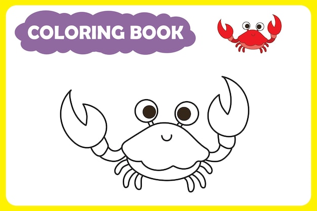 Vector coloring page sea animals