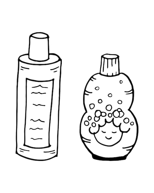 Coloring page shampoo soap shower gel vector educational worksheet vector image paint game