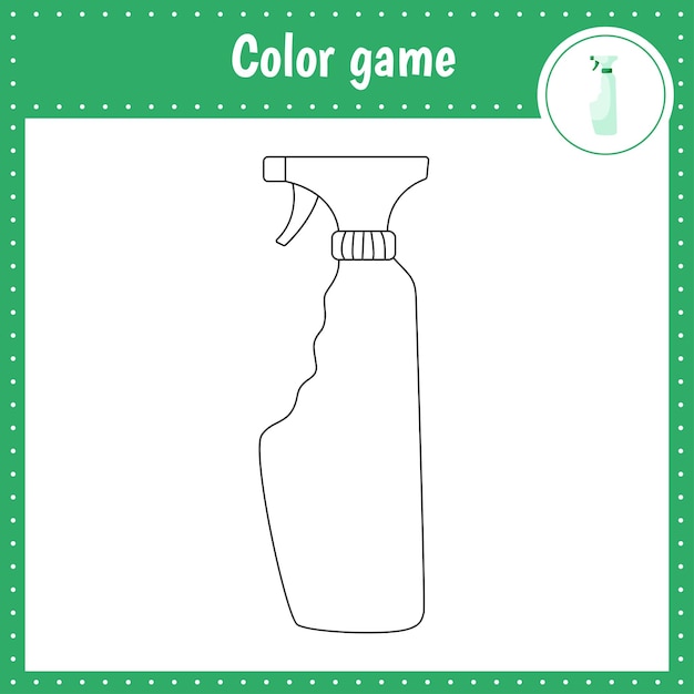 Coloring page of a spray with water for kids education and activity Vector black and white illustrationbackground