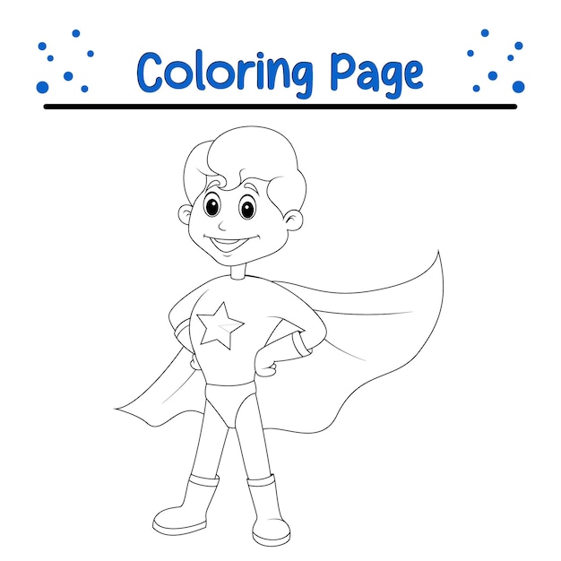 Coloring page superhero boy