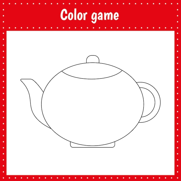 Coloring page of the teapot