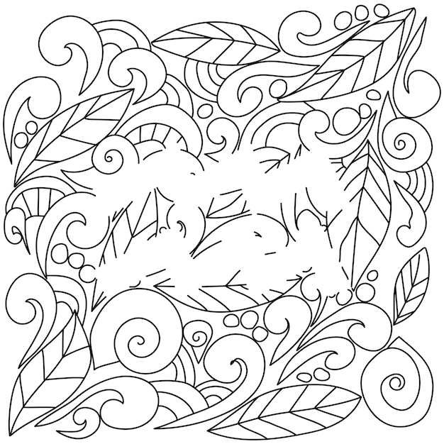 Coloring page using negative space silhouette of the zodiac sign aquarius doodle patterns