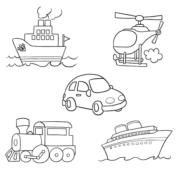 Coloring page vehicle anime cute cartoon illustration clip art drawing adorable manga desi