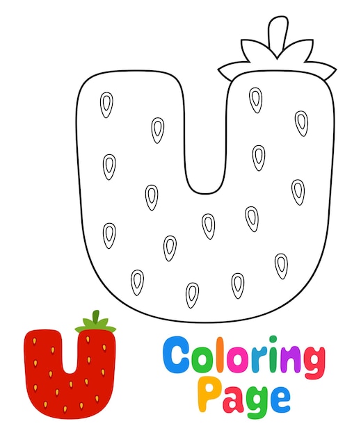 Coloring page with Alphabet U for kids
