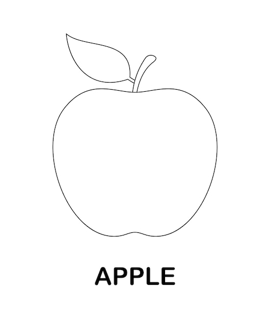 Coloring page with Apple for kids
