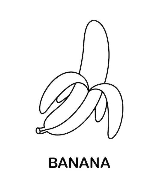 Coloring page with Banana for kids