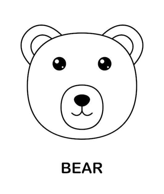 Coloring page with Bear for kids