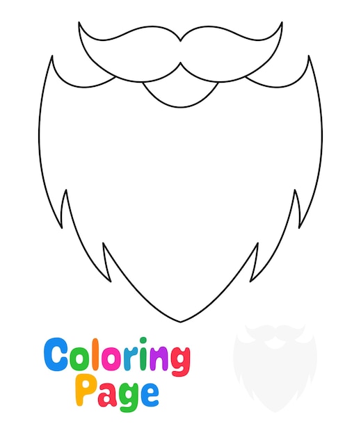 Coloring page with beard for kids