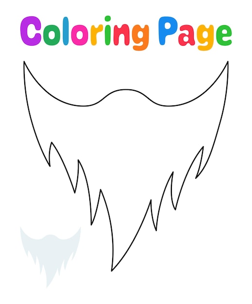 Coloring page with beard for kids