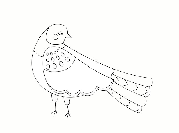 Coloring page with bird