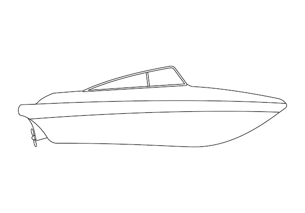 Страница раскраски с лодкой для детей Прохладный круизный лайнер мультяшный векторная иллюстрация для детей