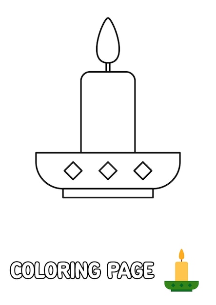 아이들을 위한 양초가 있는 색칠 페이지