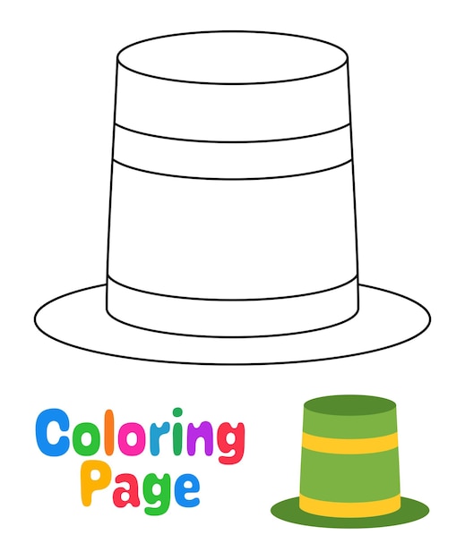 Coloring page with carnival hat for kids