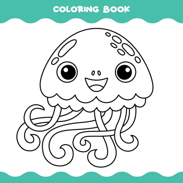 Coloring Page With Cartoon Octopus