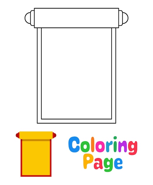 Coloring page with Chinese Scroll for kids