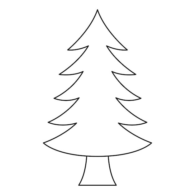 Coloring page with Christmas Tree for kids