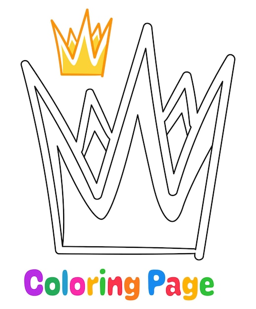 Coloring page with Crown for kids