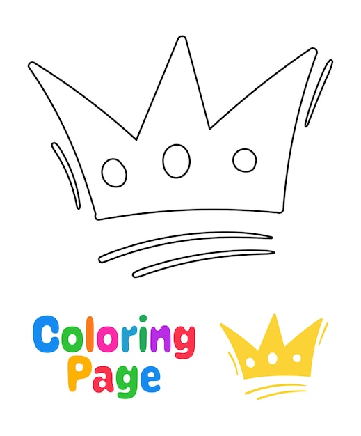 아이들을 위한 왕관이 있는 색칠 공부 페이지