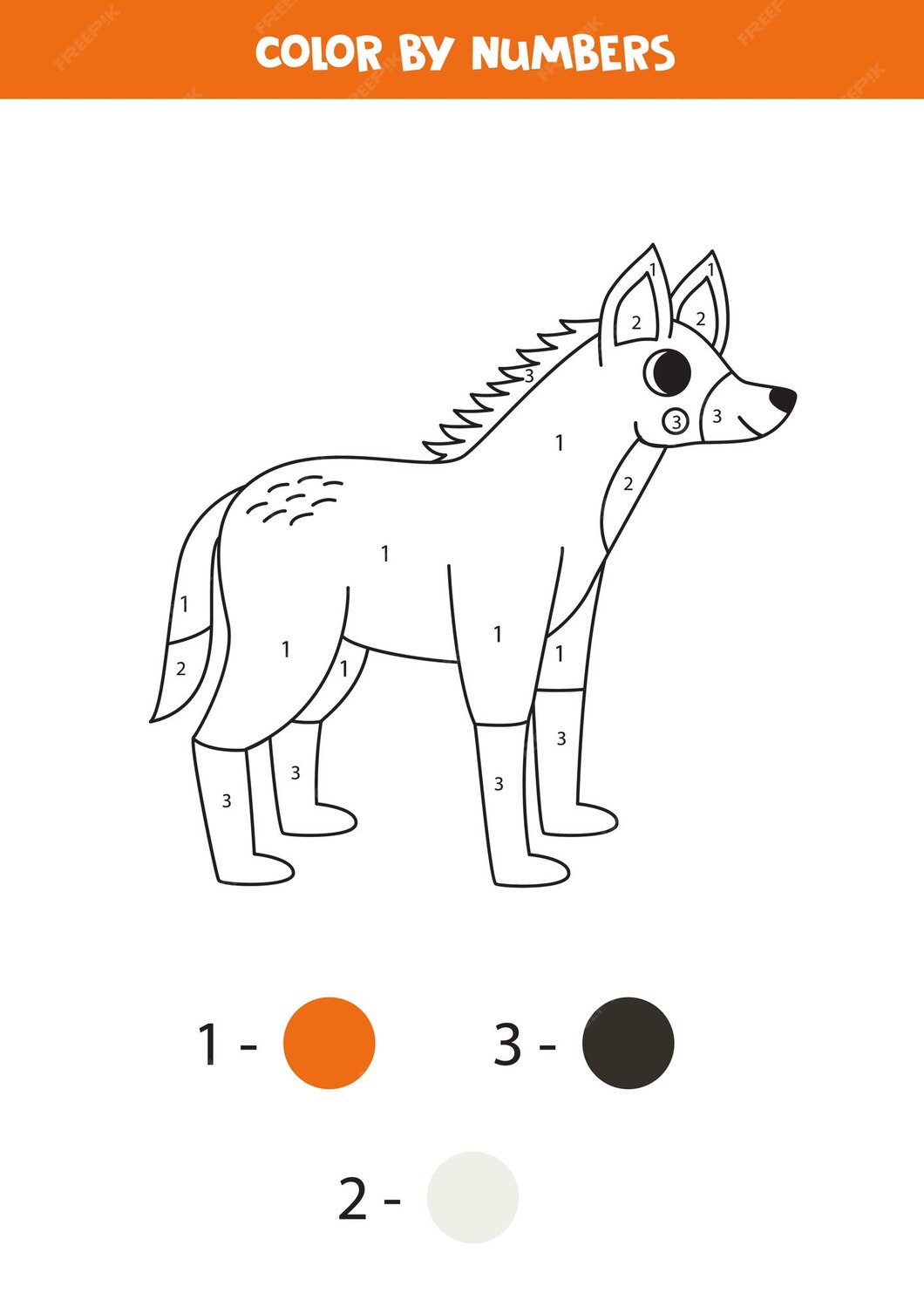 Premium Vector | Coloring page with cute cartoon maned wolf Color by