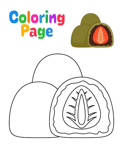 Pagina da colorare con daifuku per bambini