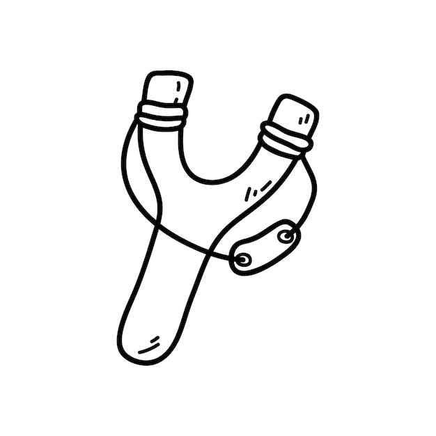Coloring page with doodle slingshot