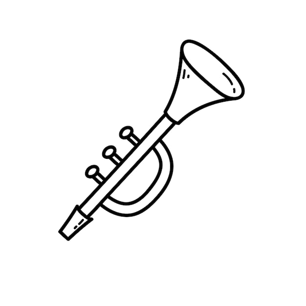 Coloring page with doodle trumpet