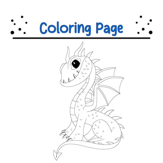 A coloring page with a dragon on it that says coloring page.