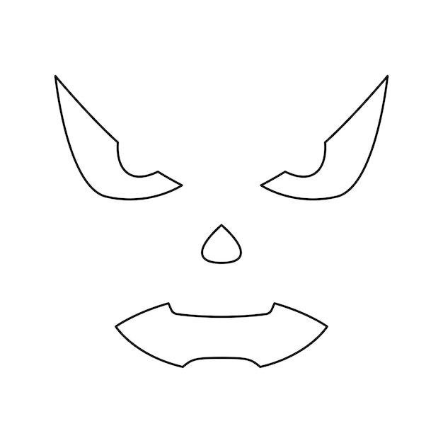 Vector coloring page with face of halloween for kids