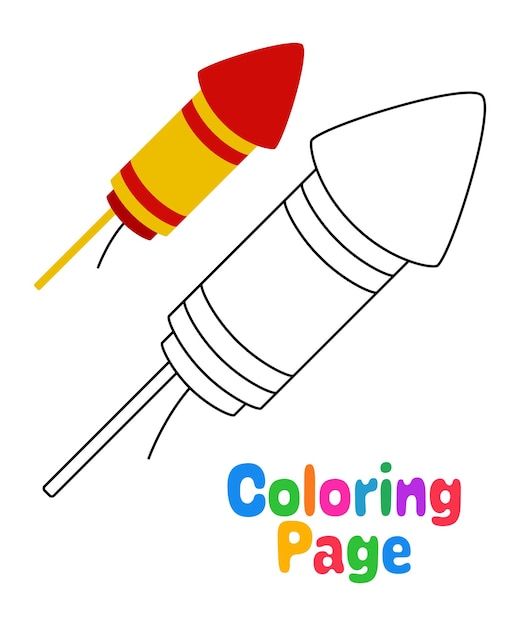 Coloring page with Firecracker for kids