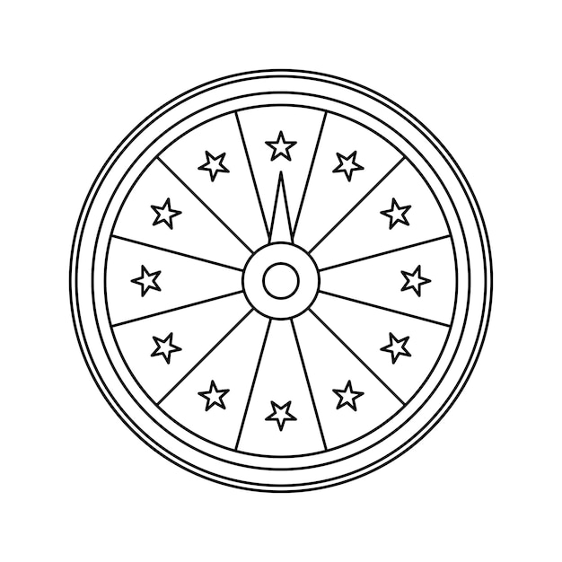 Coloring page with Fortune Wheel for kids