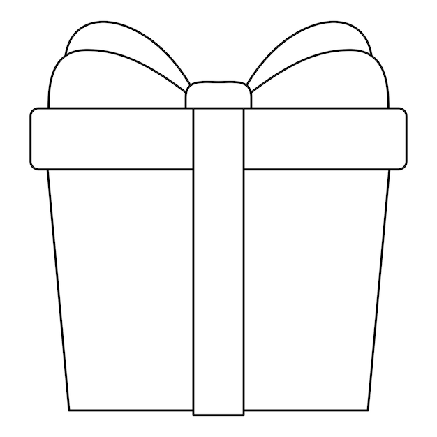 Coloring page with Gift box for kids