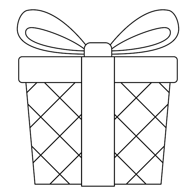 Coloring page with Gift box for kids