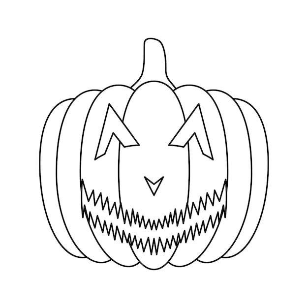 Vector coloring page with halloween pumpkin for kids