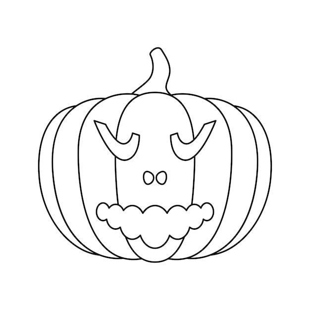 Coloring page with halloween pumpkin for kids