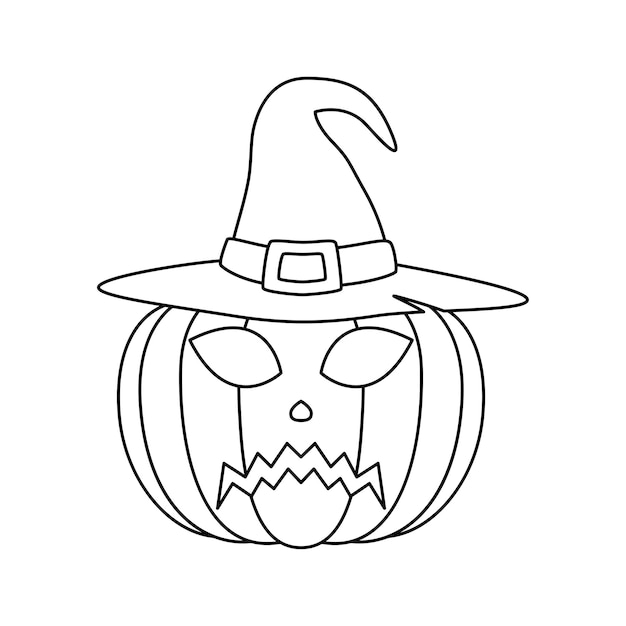 Coloring page with halloween pumpkin