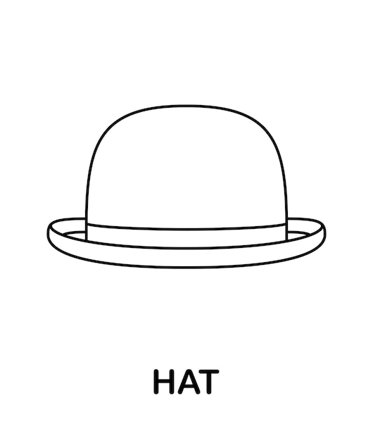 Coloring page with Hat for kids