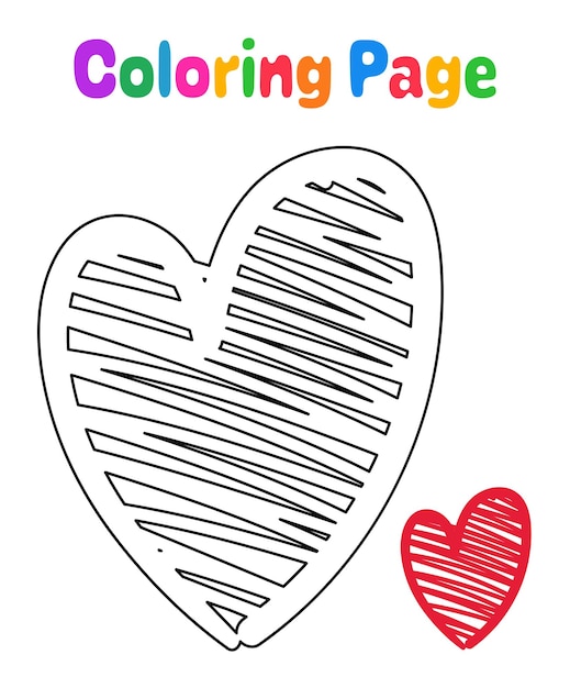 Coloring page with Heart for kids