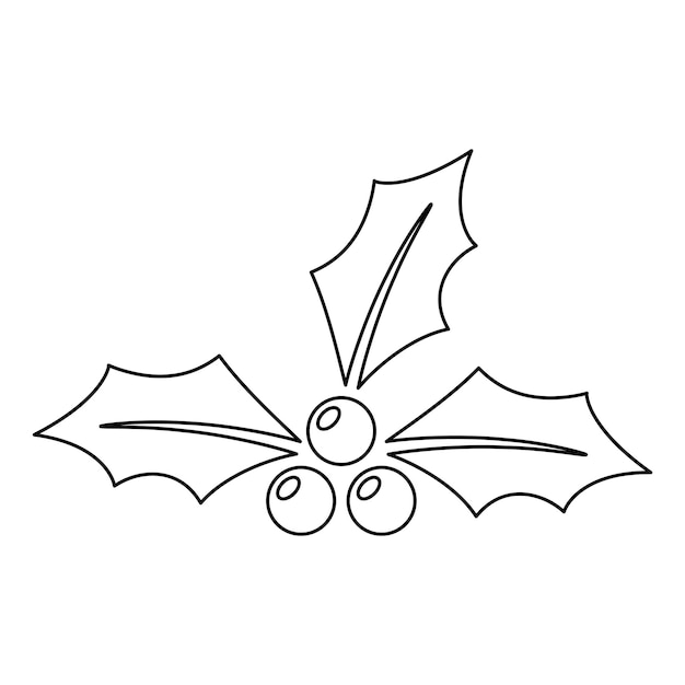 coloring page with holly berry for kids