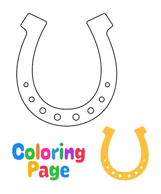 Coloring page with Horseshoe for kids