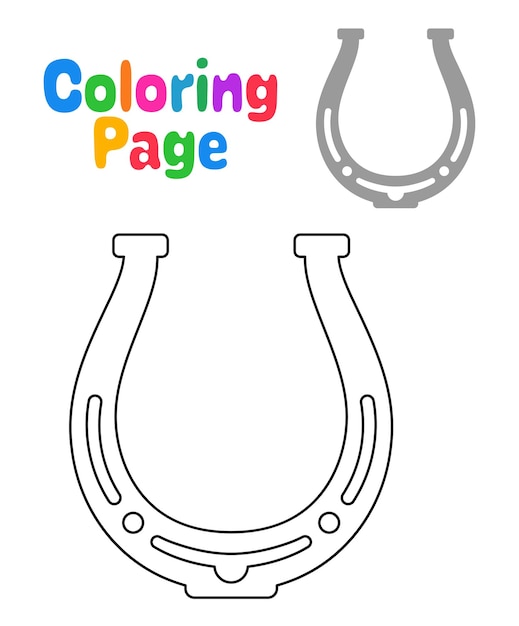 Coloring page with Horseshoe for kids