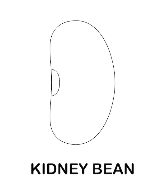 Coloring page with Kidney Bean for kids