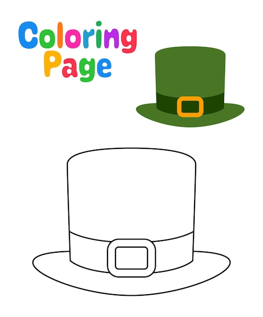 Coloring page with Leprechaun Hat for kids