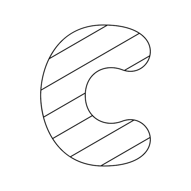 Coloring page with letter c for kids