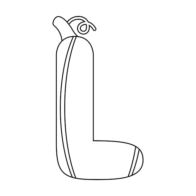 Coloring page with Letter L for kids