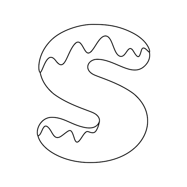 Coloring page with letter s for kids