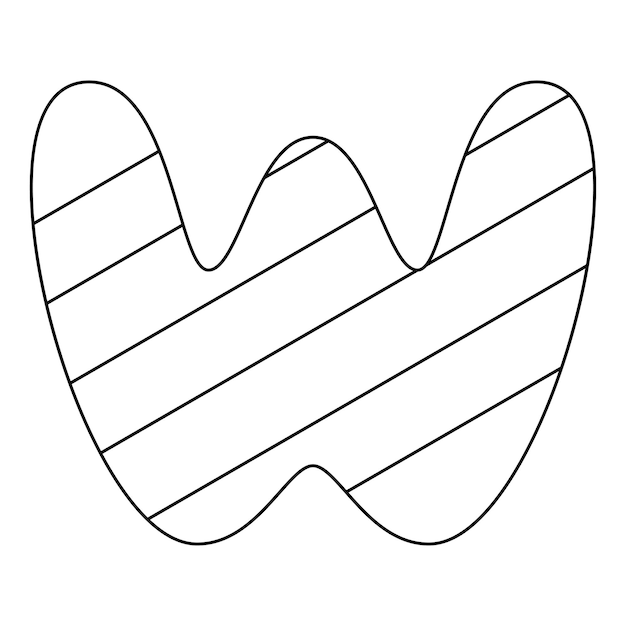 Coloring page with Letter W for kids