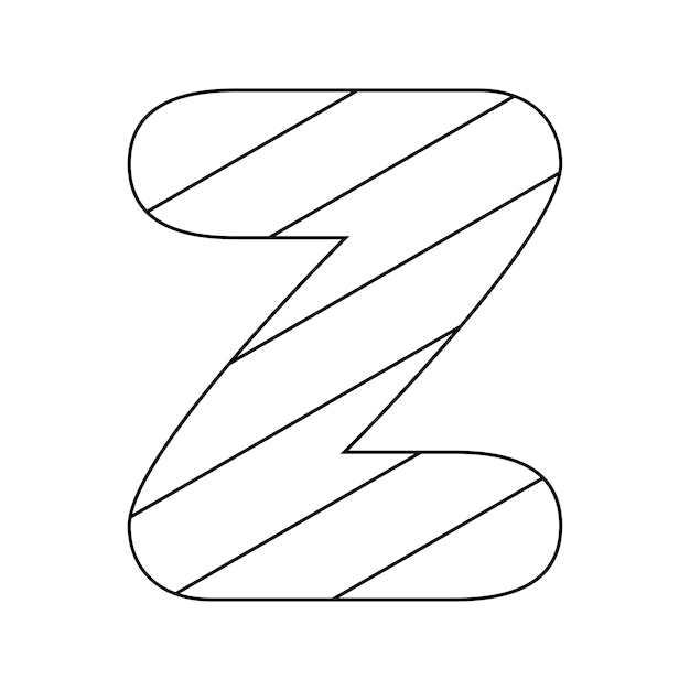 아이들을 위한 알파벳 Z가 있는 색칠 공부 페이지