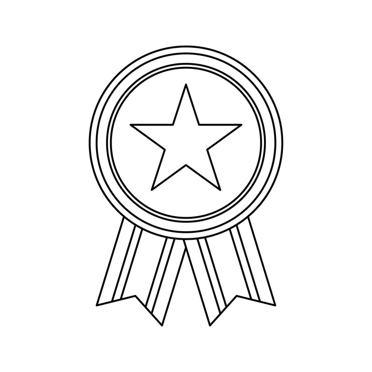 Coloring page with Medal for kids