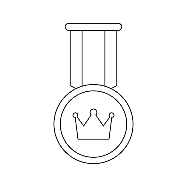 Coloring page with Medal for kids