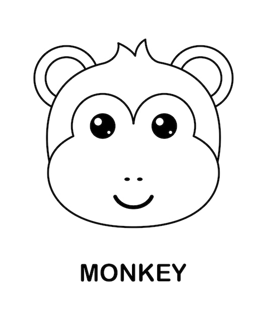 Раскраска с обезьянкой для детей